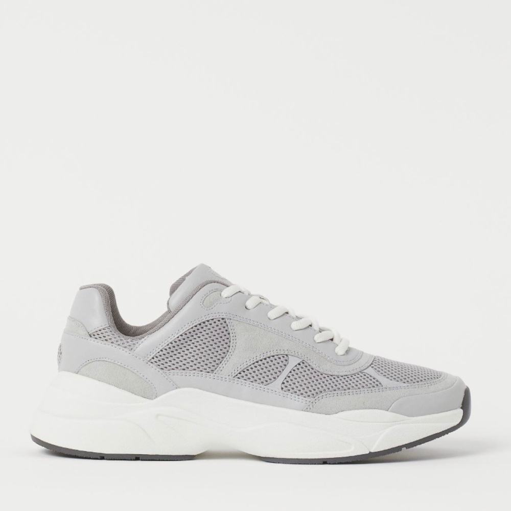 H&M Gray Chunky-soled Mesh Sneaker